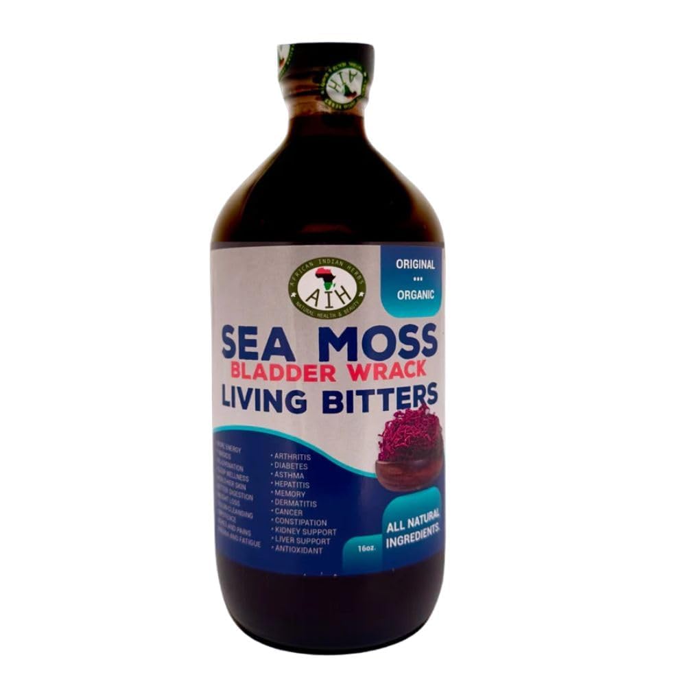 2-Pack Sea Moss Detox Tea 16oz - Herbal Cleanse & Digestion Support | Bitter Gourd, Amla, Immune Wellness