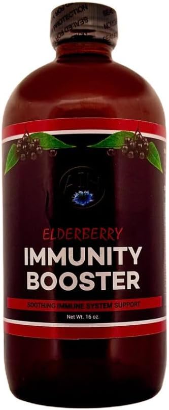 Elderberry Syrup 16oz: Organic Immune Support (Ginger & Honey)