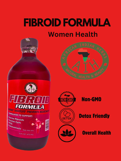 Fibroid Support Liquid - Burdock, Red Clover, Dandelion - Natural Hormone Balance, 16oz