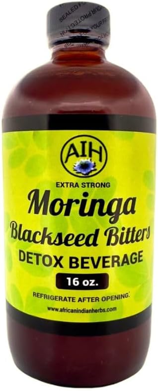 Moringa Black Seed Bitters 16oz: Detox, Immune & Digestive