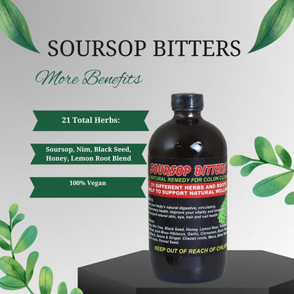 Soursop Detox Bitters 2-Pack: Colon Cleanse & Digestive Support 16oz